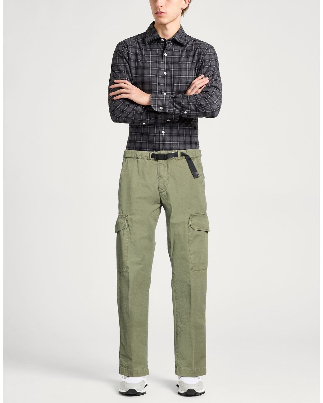 White Sand Green Trouser for men