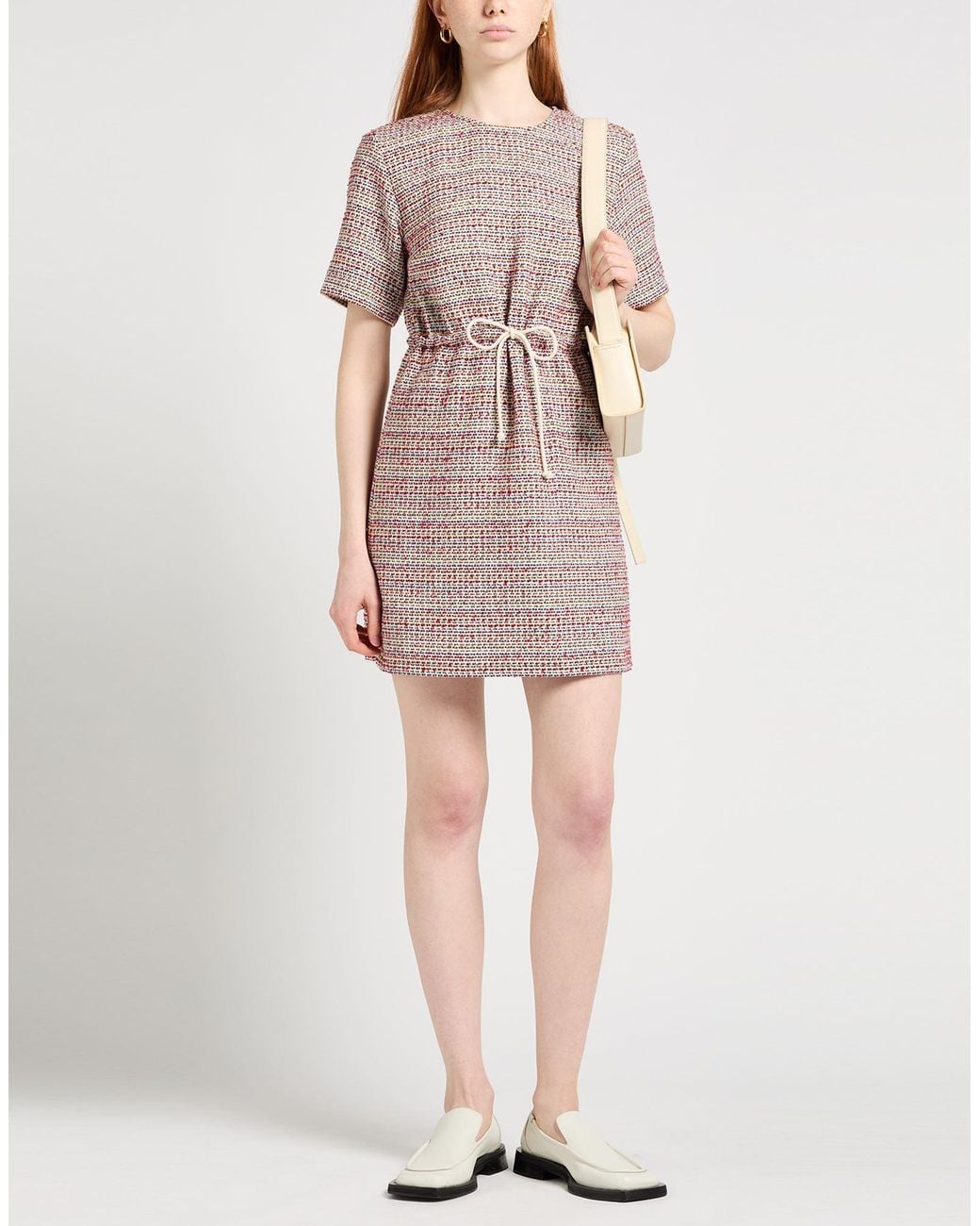 Karl Lagerfeld Red Burgundy Mini Dress Polyester, Acrylic, Cotton, Viscose