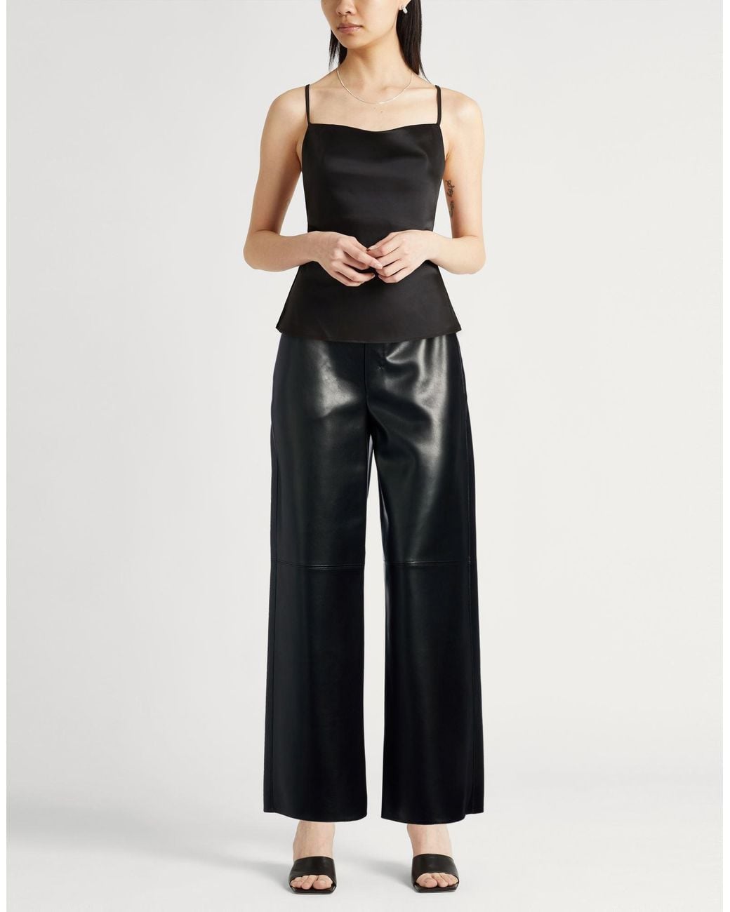 Max Mara Black Pants Polyester, Polyurethane Resin
