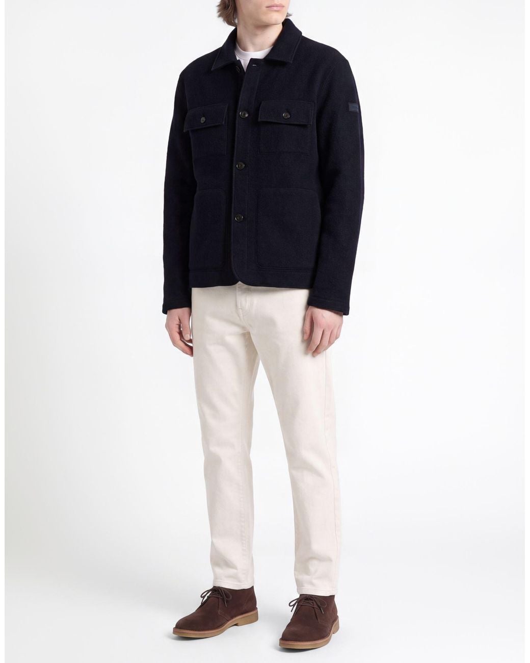 Façonnable Blue Midnight Jacket Wool for men