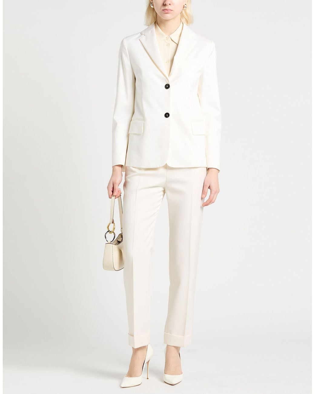 Montedoro White Ivory Blazer Viscose, Virgin Wool, Elastane