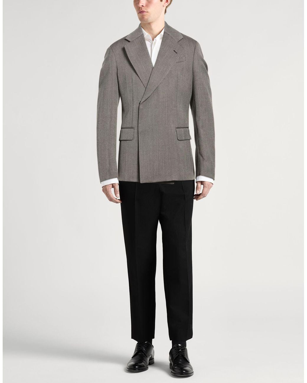 Emporio Armani Gray Blazer Virgin Wool for men