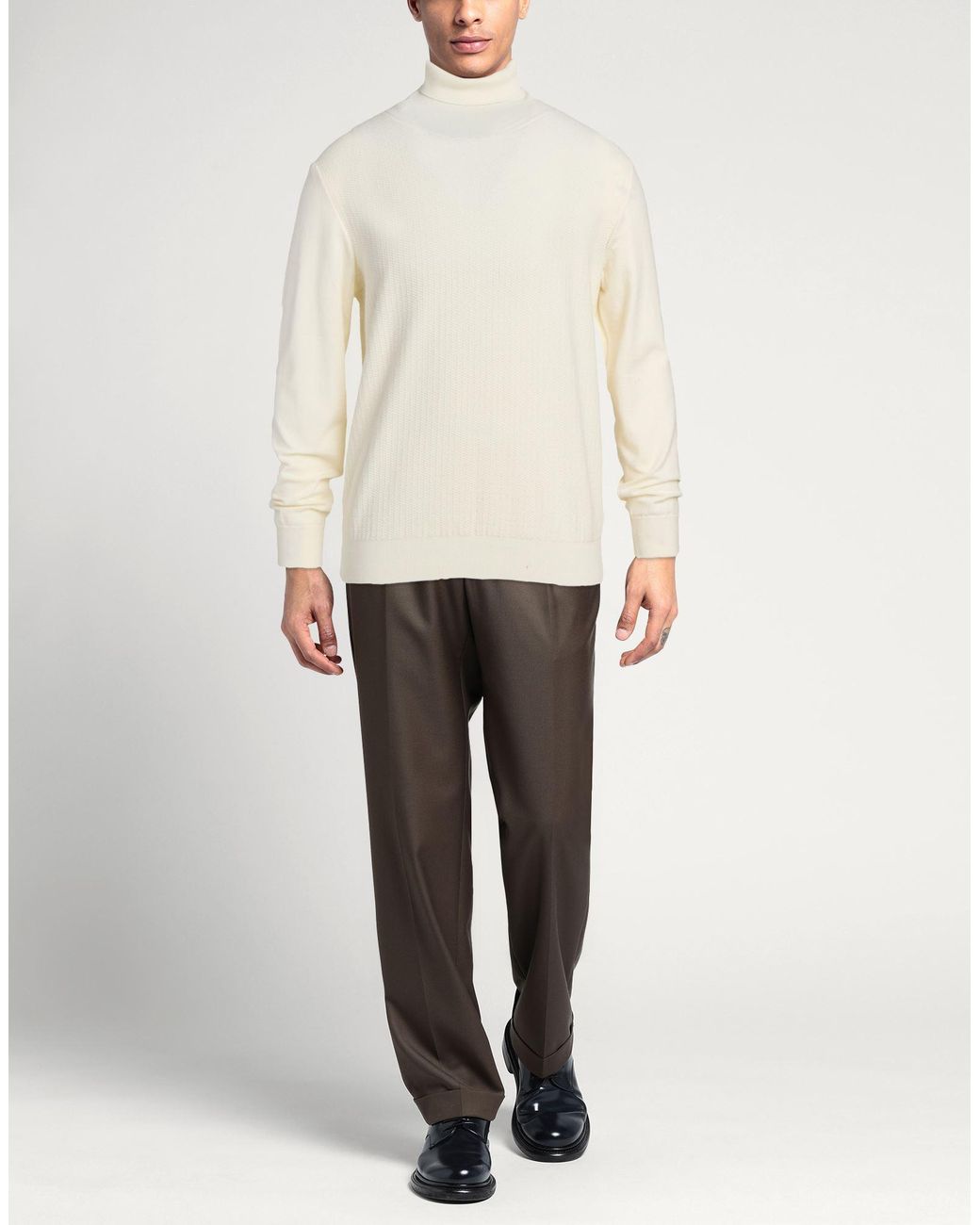 M.Q.J. White Cream Turtleneck Viscose, Polyester, Polyamide for men