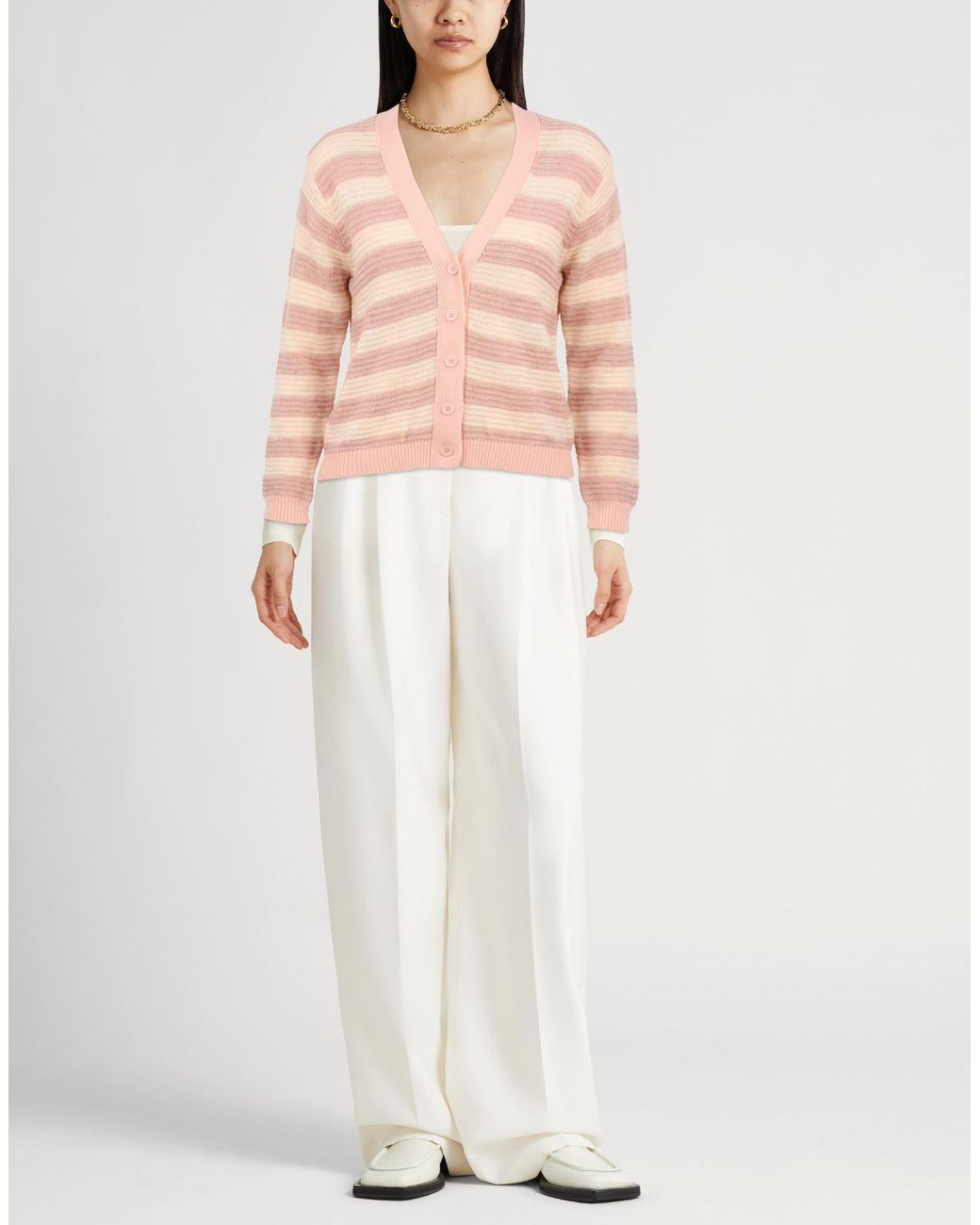 Crossley Pink Apricot Cardigan Virgin Wool, Mohair Wool, Polyamide, Acrylic