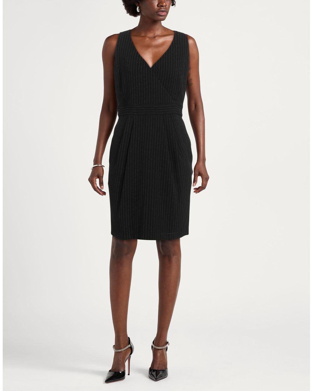 Hanita Black Mini Dress Polyester, Elastane, Viscose