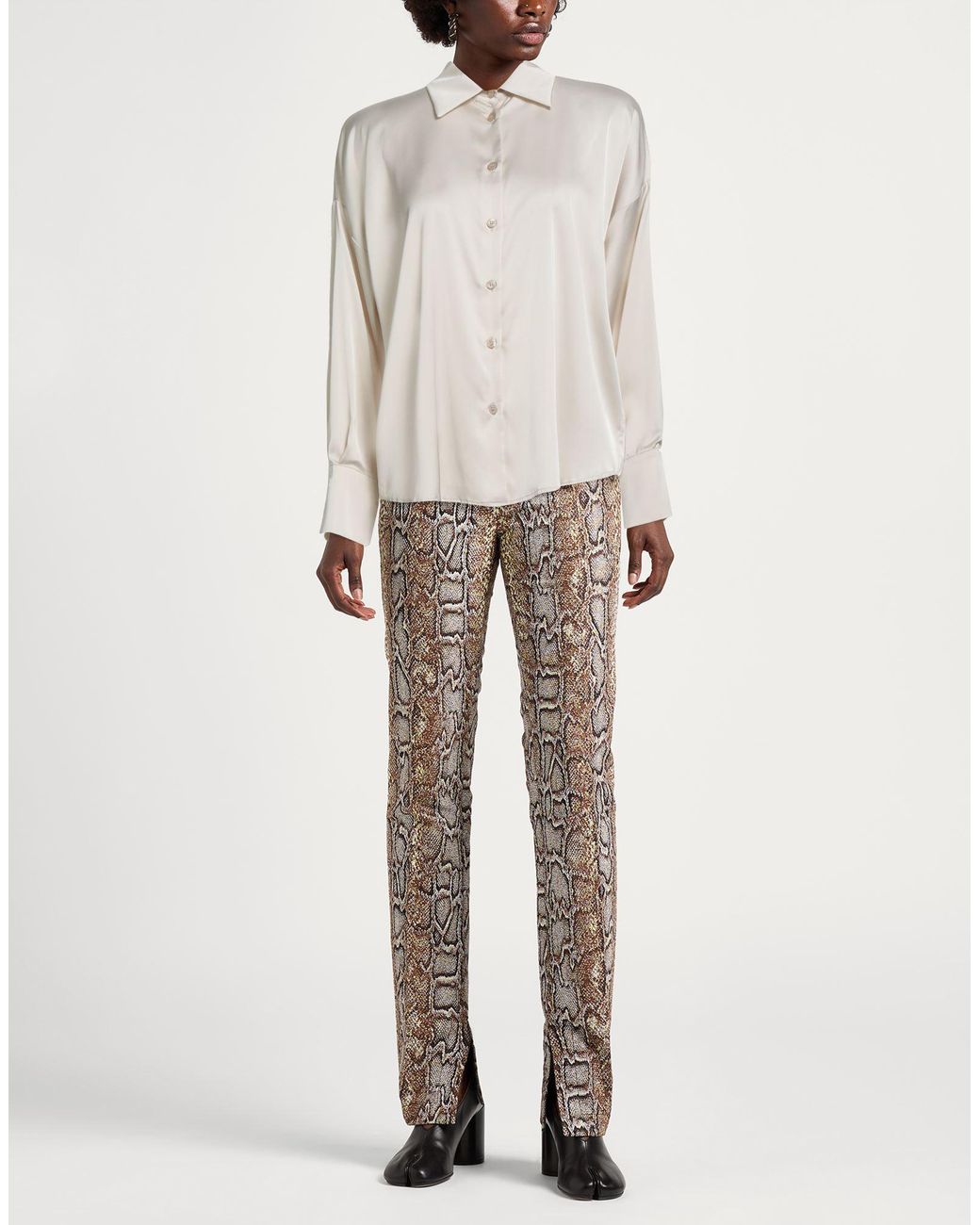 D.exterior White Cream Shirt Polyester, Elastane
