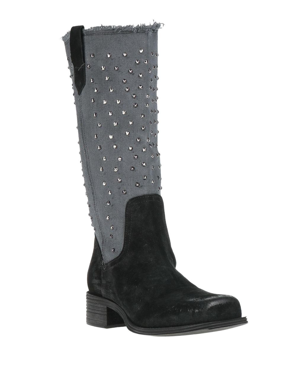 Divine Follie Black Boot Leather, Textile Fibers