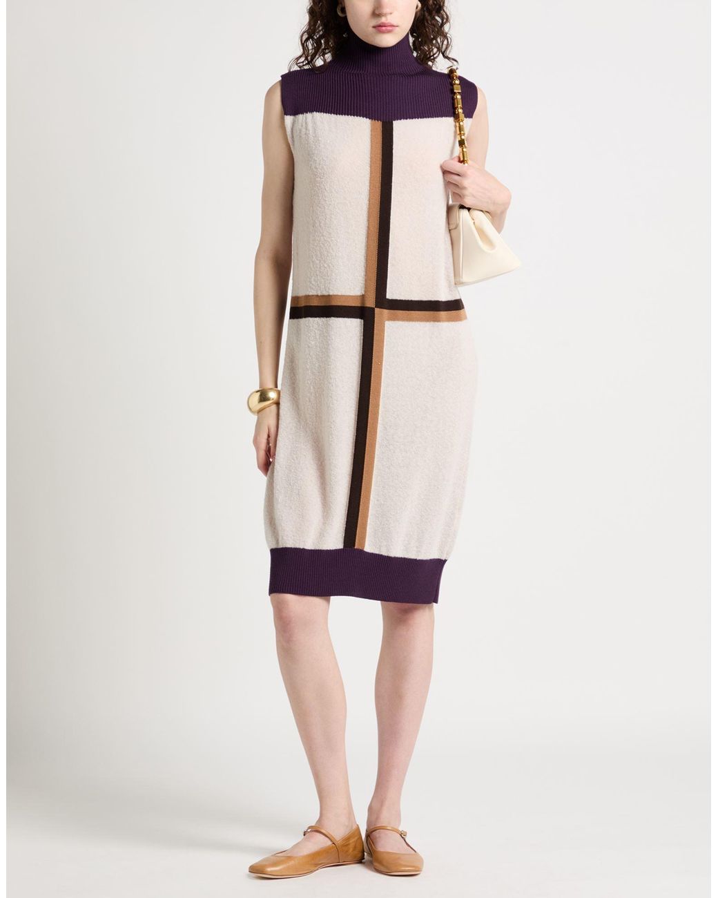 Drumohr Blue Ivory Mini Dress Virgin Wool, Polyamide