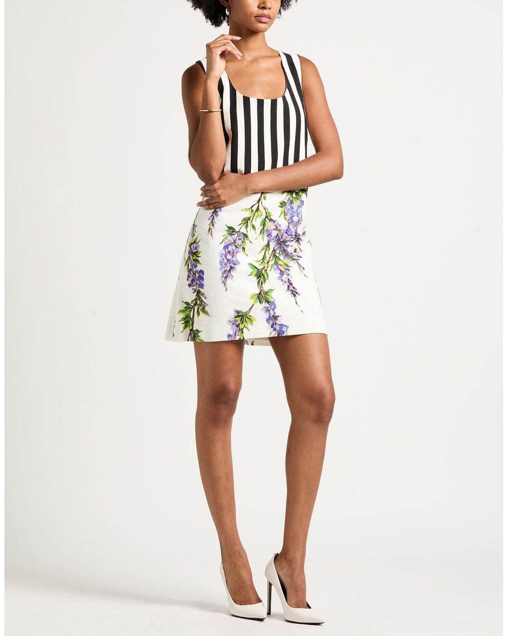 Dolce & Gabbana White Mini Dress Cotton, Elastane