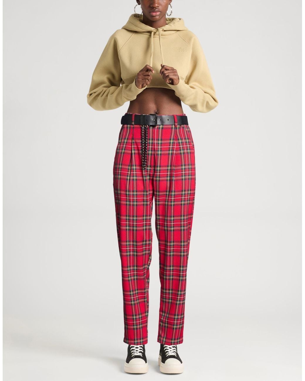 Dixie Red Pants Polyester, Viscose, Elastane