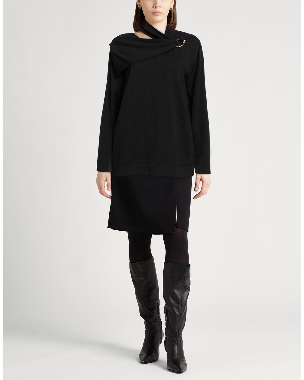 Jil Sander Black Sweater Virgin Wool