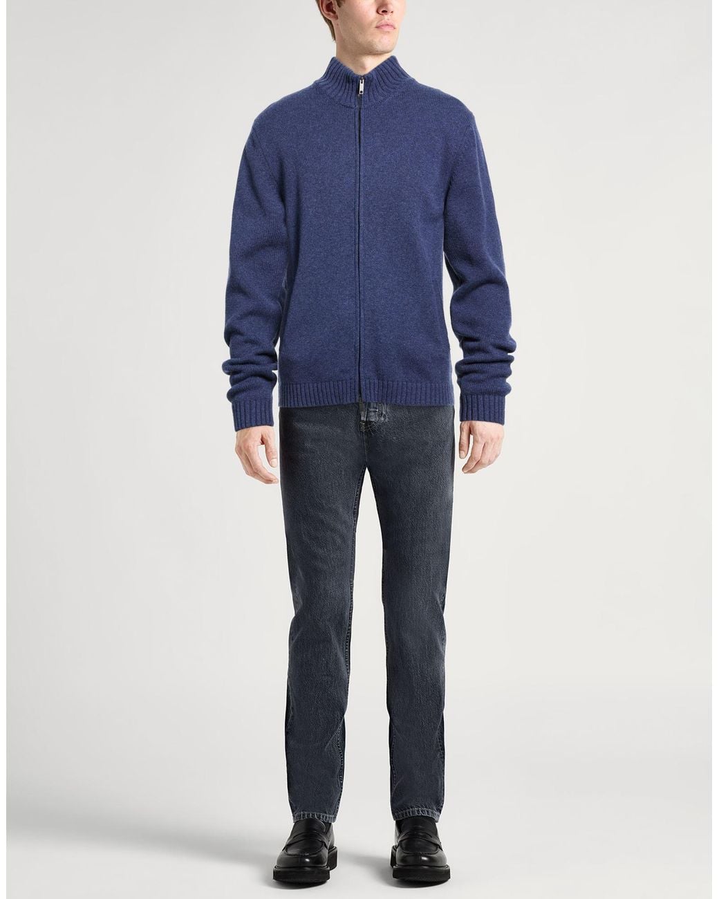Daniele Fiesoli Blue Cardigan Merino Wool for men