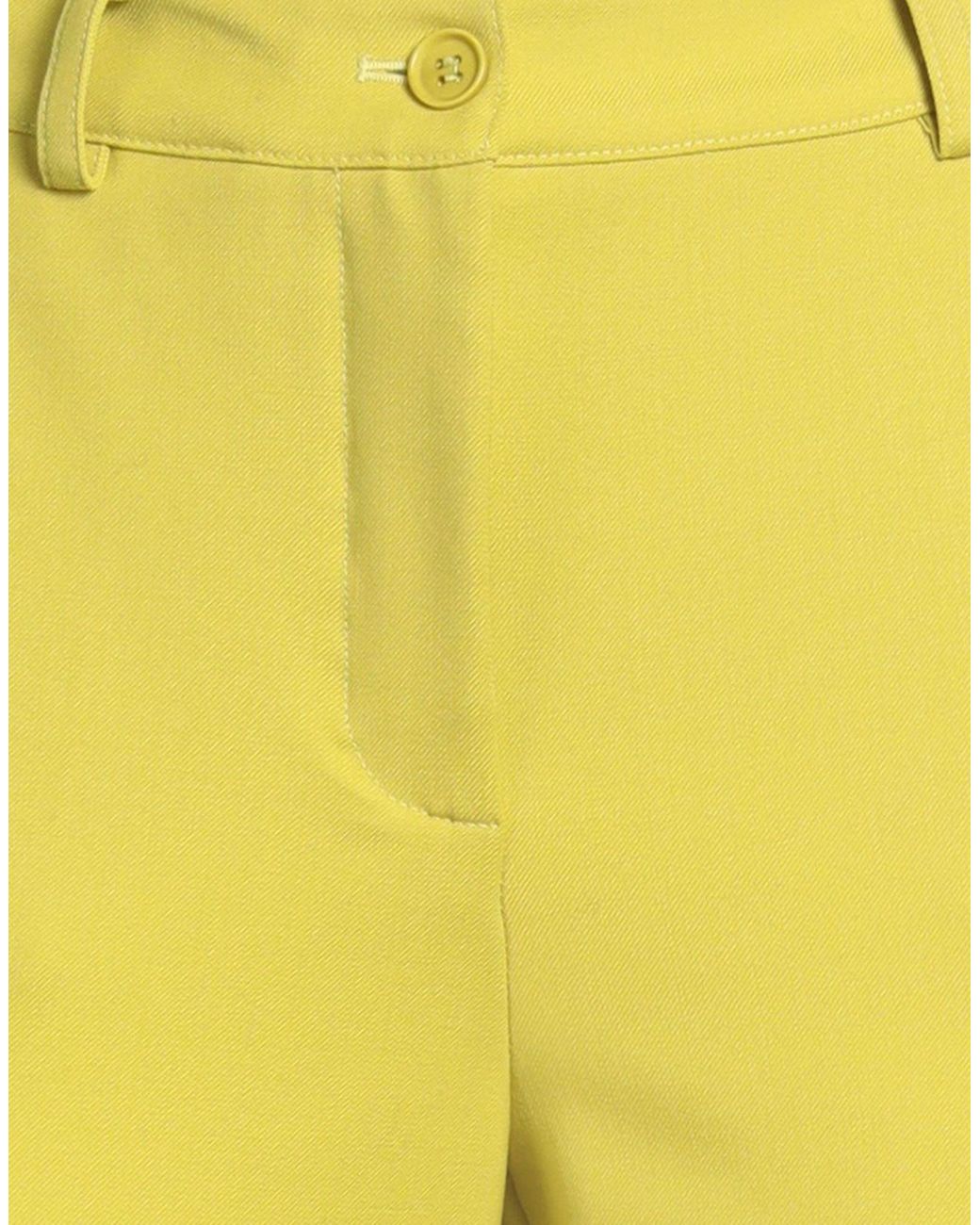 P.A.R.O.S.H. Yellow Lime Pants Virgin Wool, Elastane