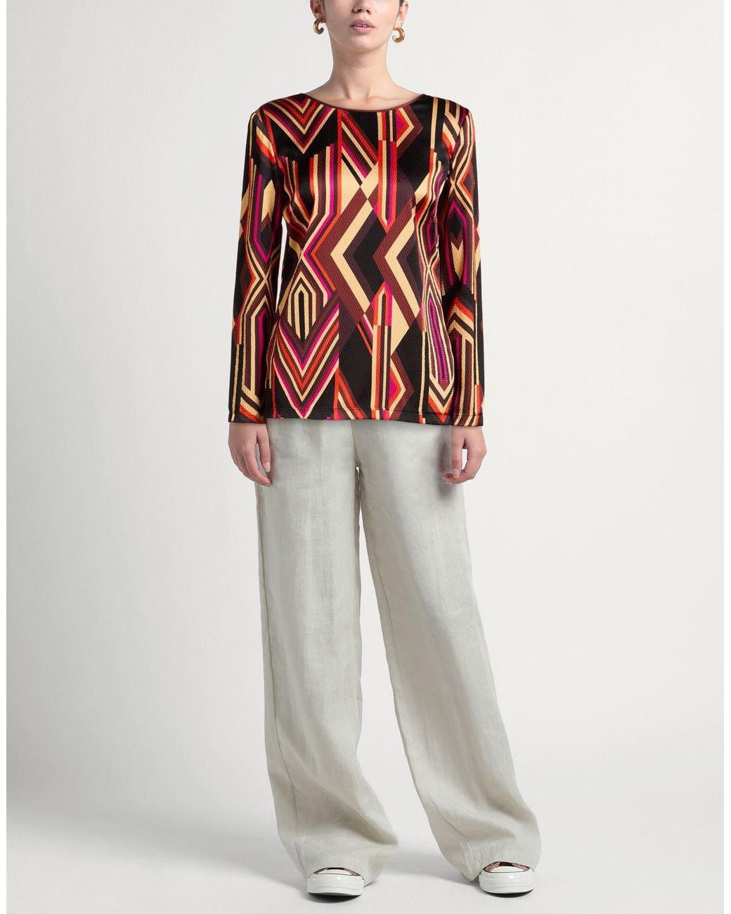 LEONARD Paris Red Top Silk, Elastane