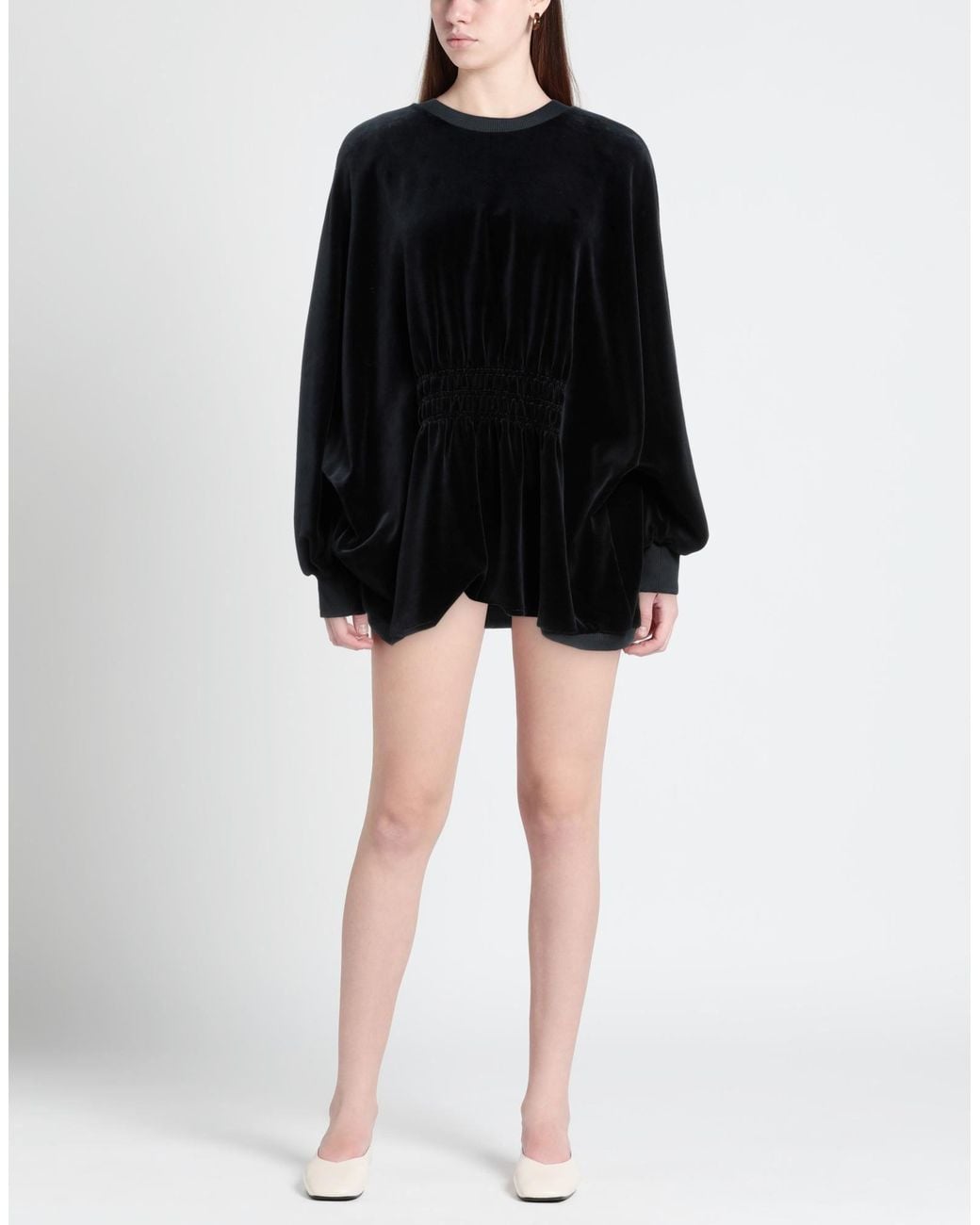 Alberta Ferretti Black Midnight Sweatshirt Cotton, Polyester, Elastane