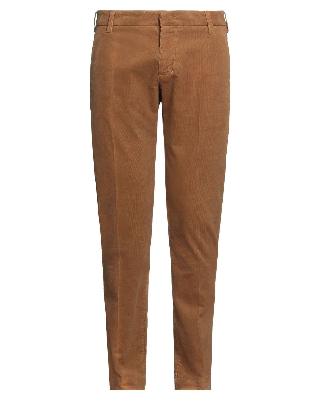 Entre Amis Brown Camel Pants Cotton, Elastane for men