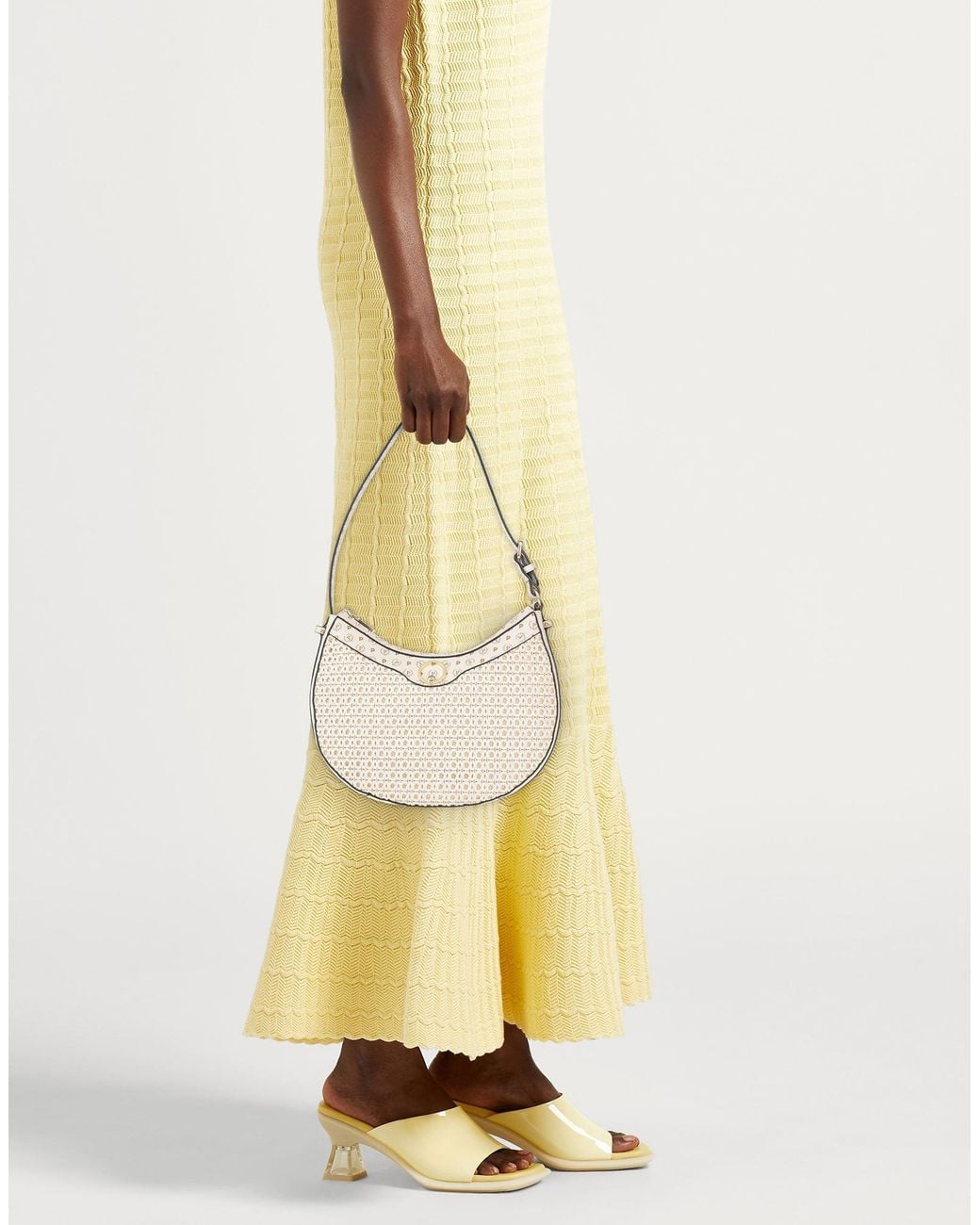 Pollini Natural Ivory Shoulder Bag Polyurethane