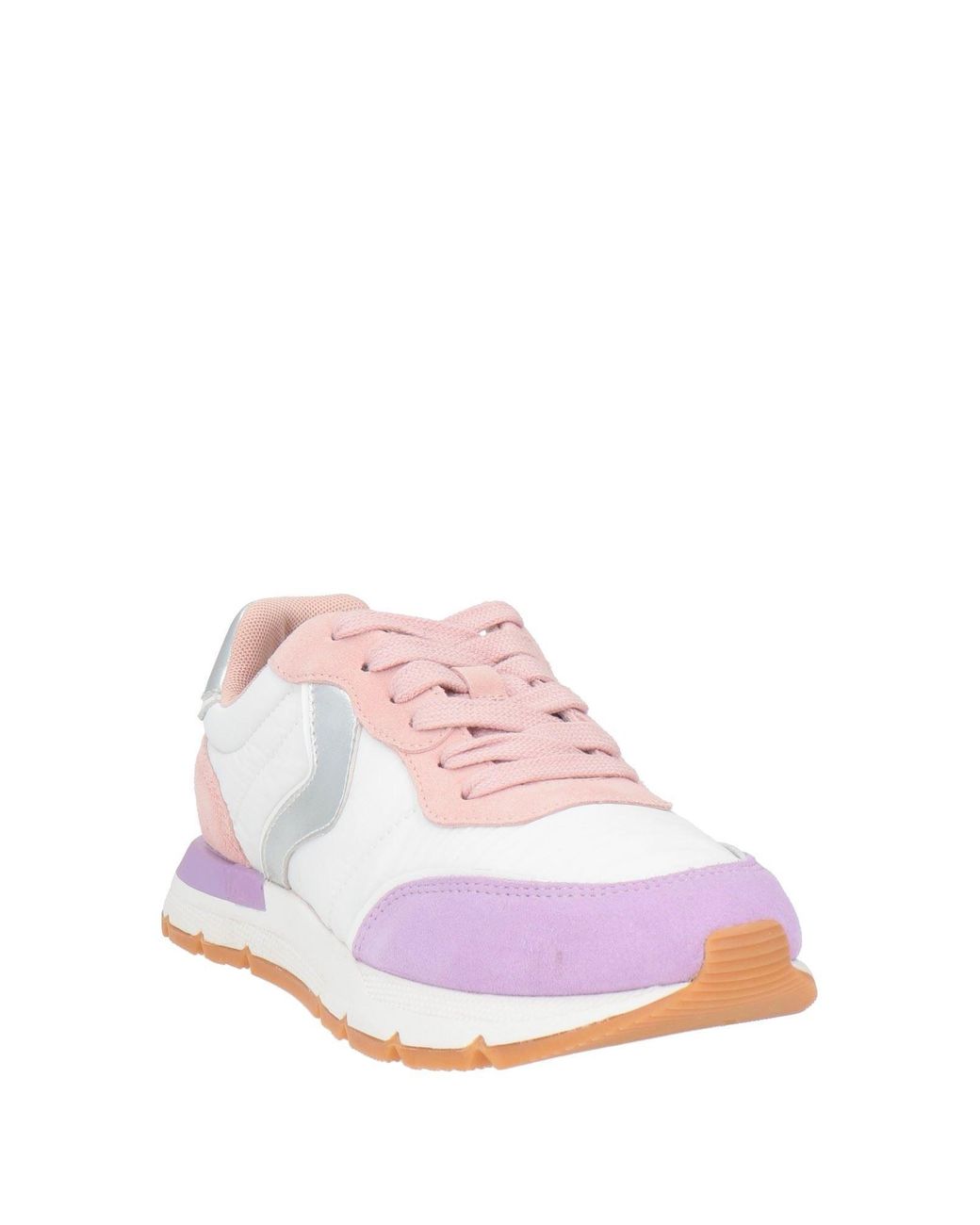 Voile Blanche Pink Sneakers Leather, Textile Fibers