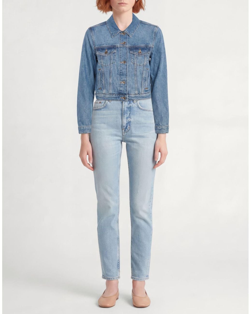 Patrizia Pepe Blue Denim Outerwear Cotton