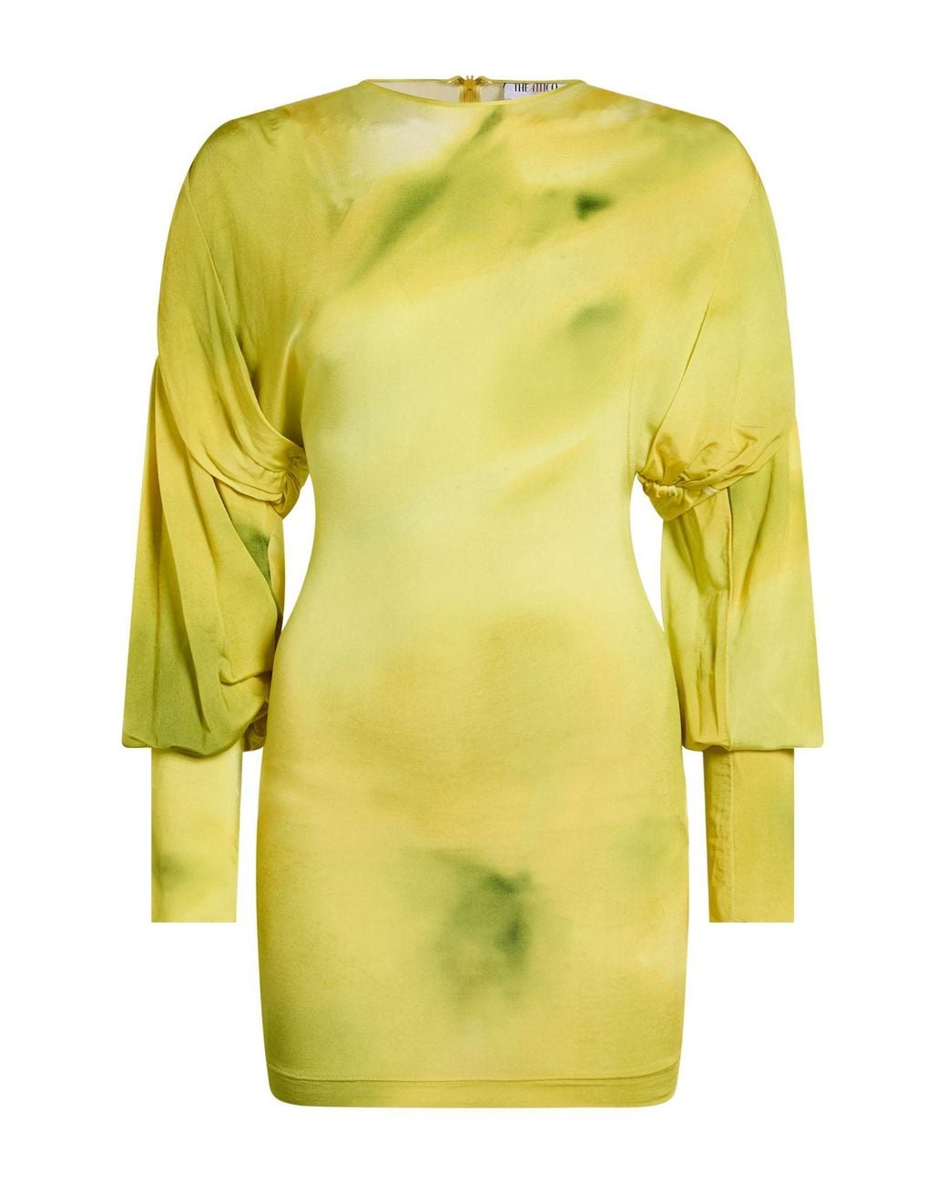 The Attico Yellow Mini Dress Viscose, Elastane