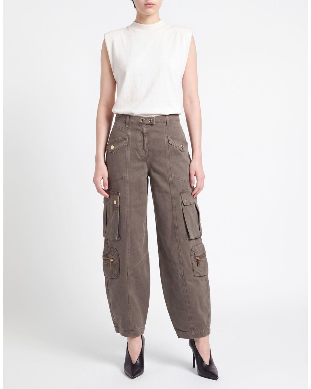 Elisabetta Franchi Gray Taupe Jeans Cotton