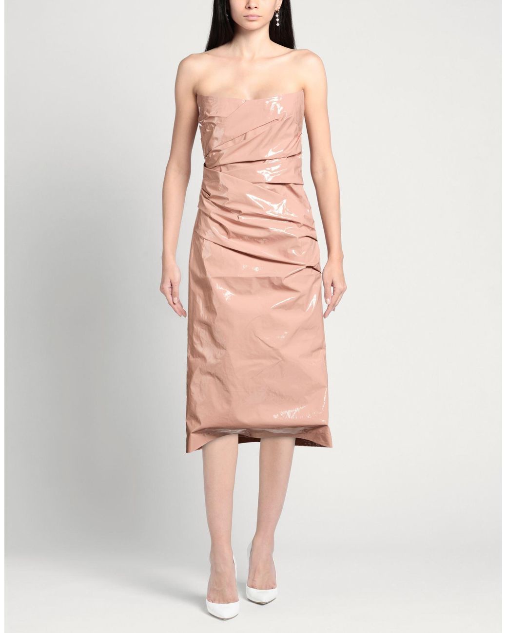 Del Core Pink Midi Dress Cotton, Polyester