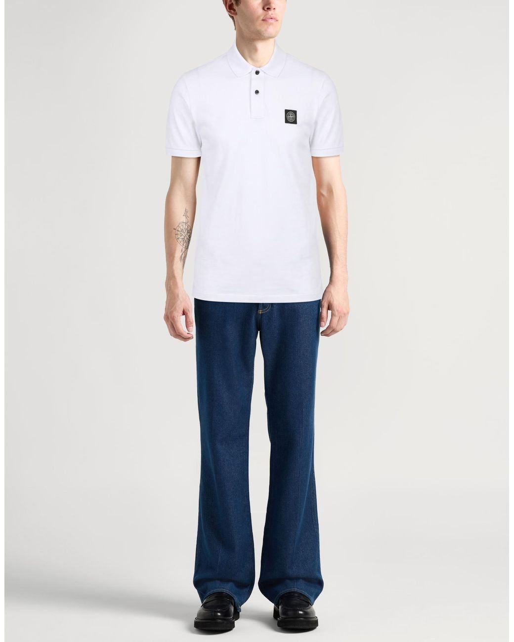 Stone Island White Polo Shirt for men
