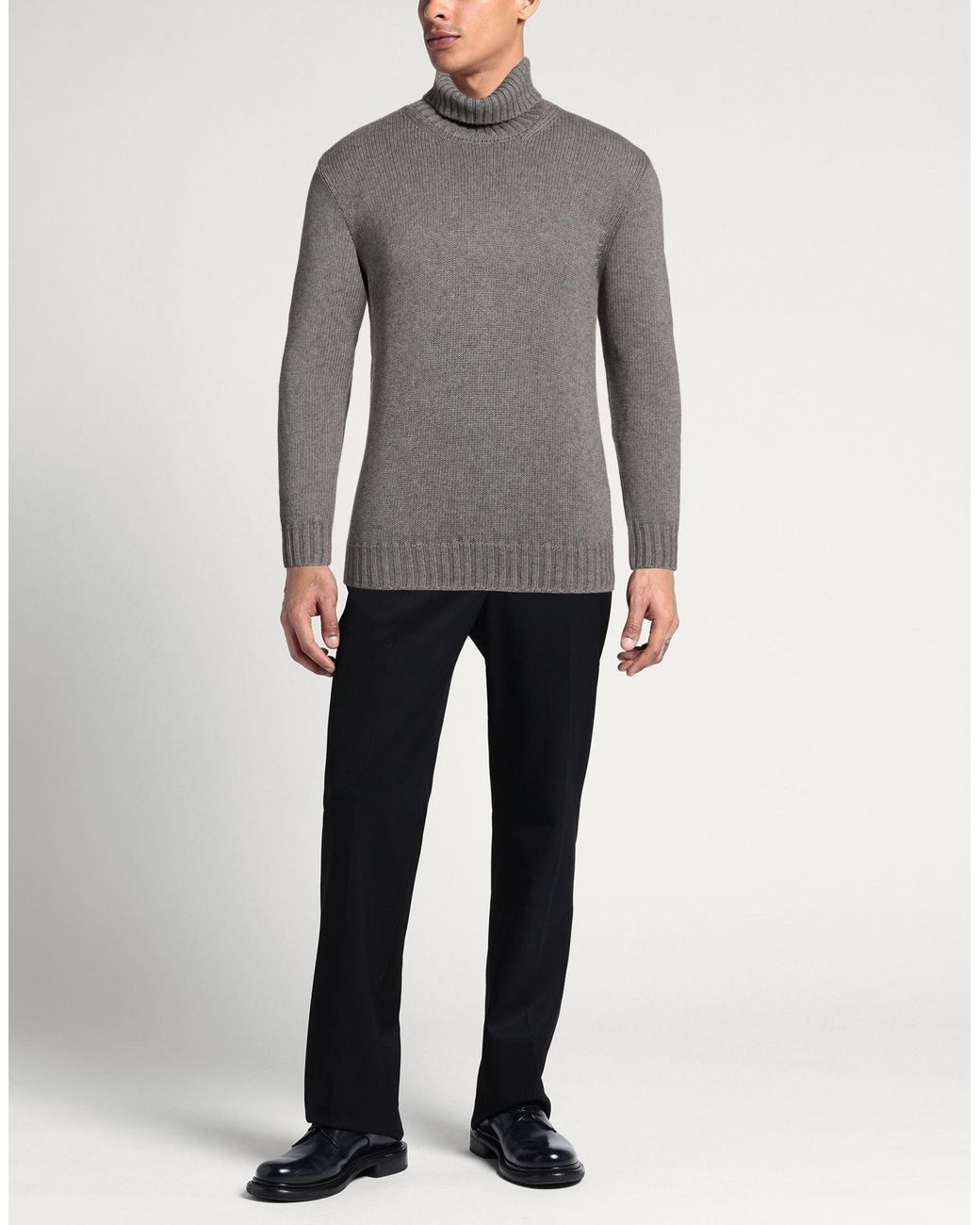 Retois Gray Turtleneck Cotton, Merino Wool for men