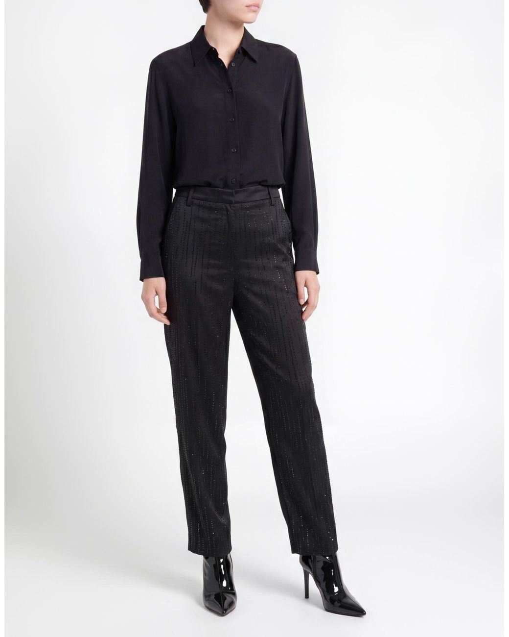 Dondup Black Pants Polyester, Elastane