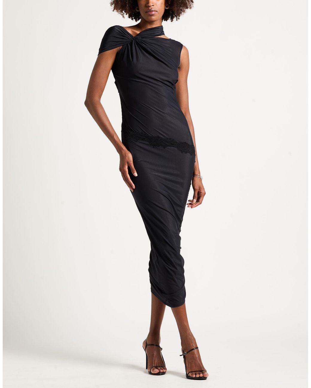 Vaillant Black Midi Dress Polyamide, Lycra