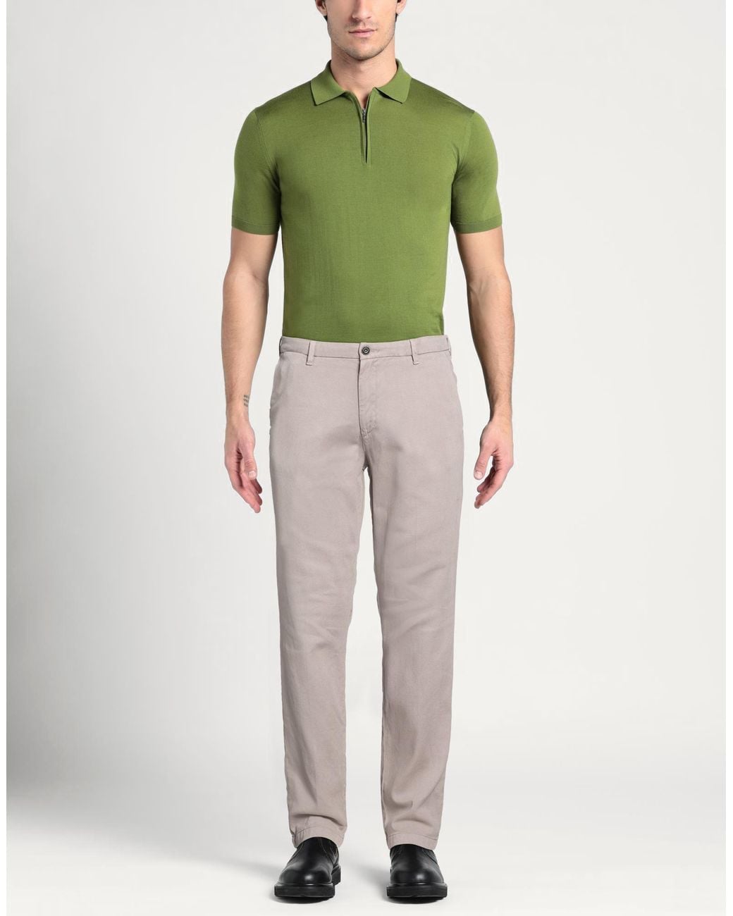 40weft Gray Pants Tencel, Cotton, Elastane for men