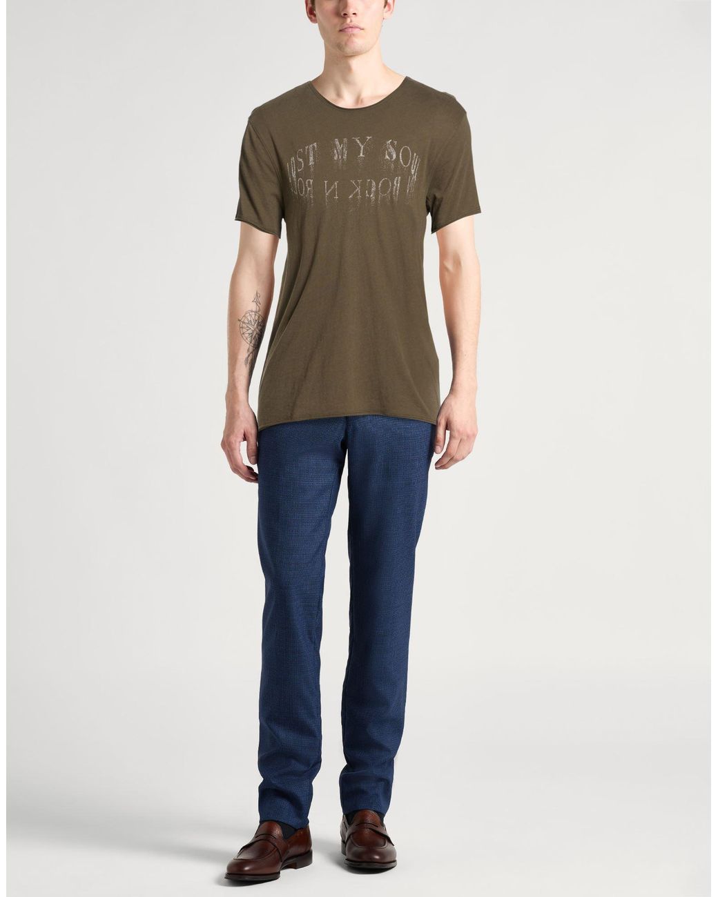 John Varvatos Green Military T-Shirt Organic Cotton for men