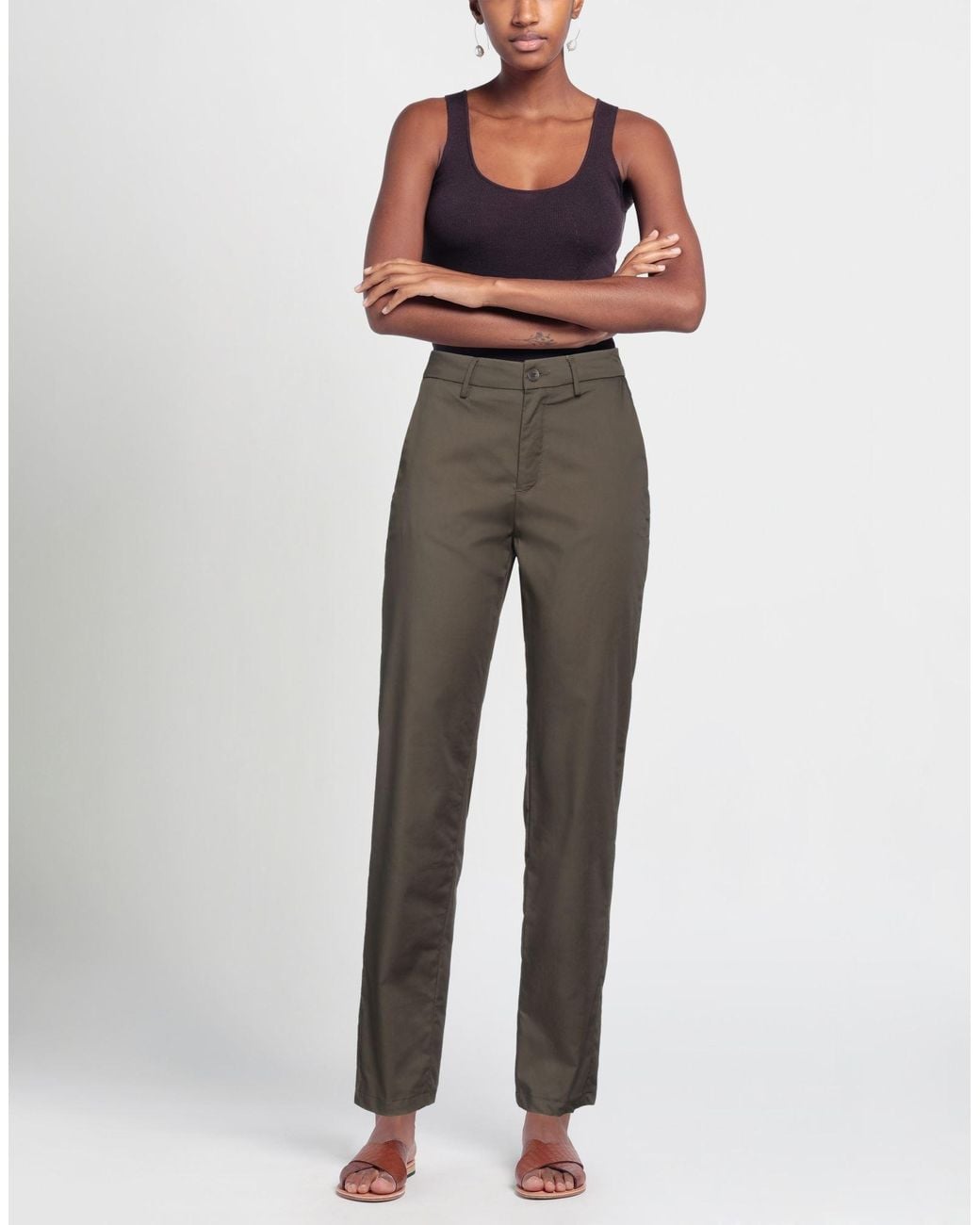 Yan Simmon Gray Pants Cotton, Polyamide, Elastane