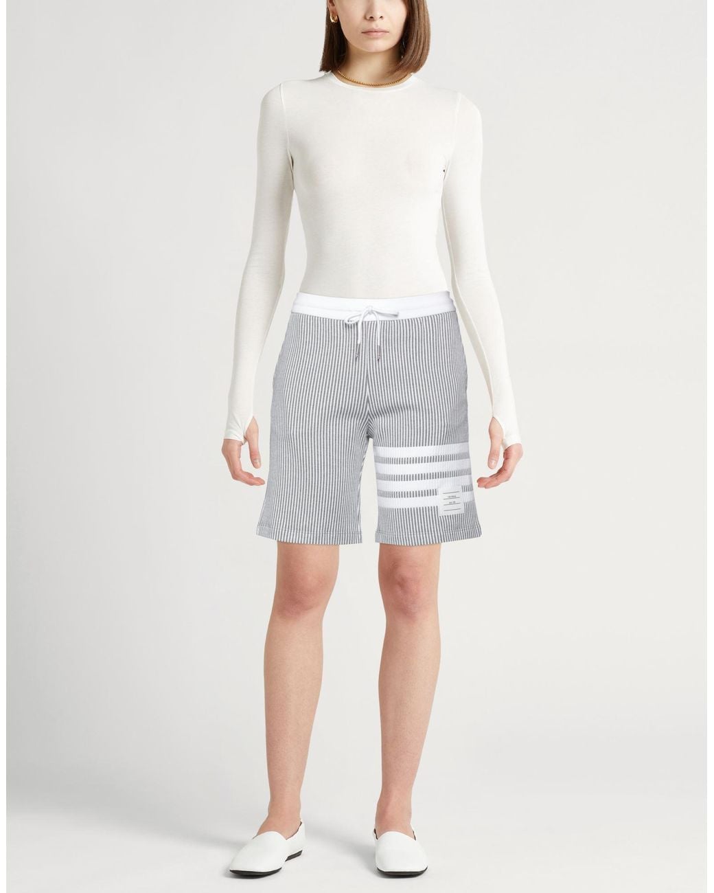 Thom Browne Gray Shorts & Bermuda Shorts Cotton, Elastane