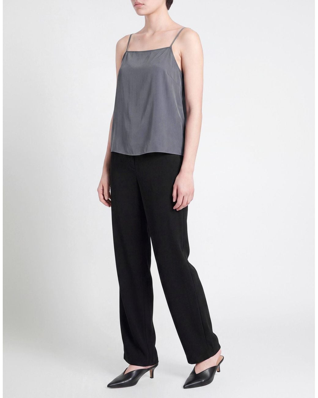 Fabiana Filippi Gray Top Acetate, Silk
