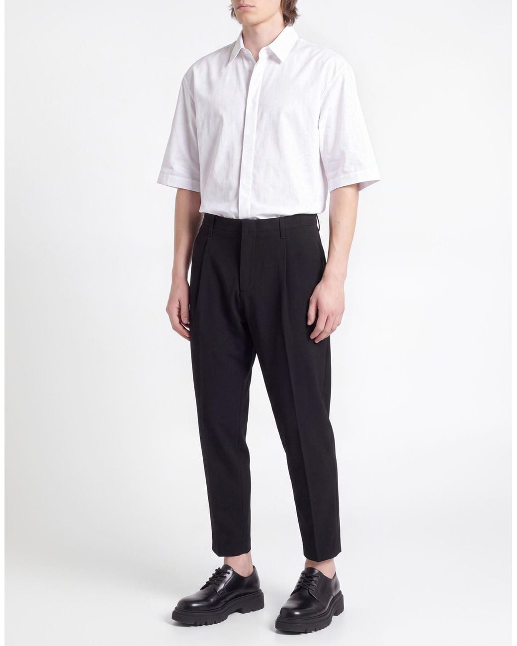 Dondup Black Pants Polyester, Virgin Wool, Elastane for men