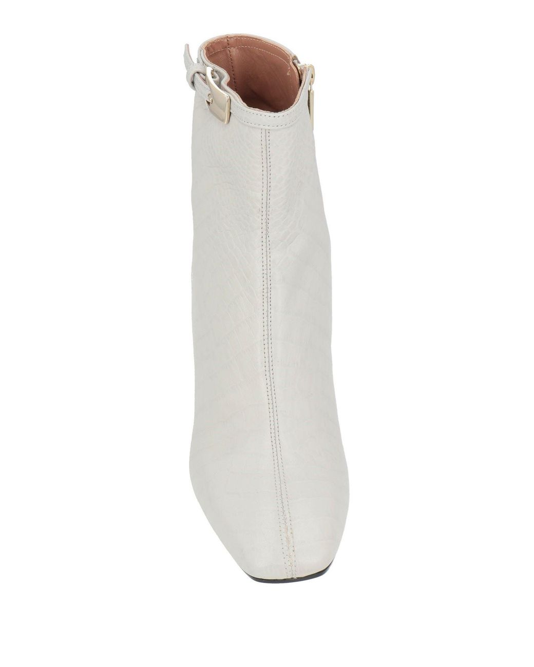 Pollini White Ankle Boots Leather