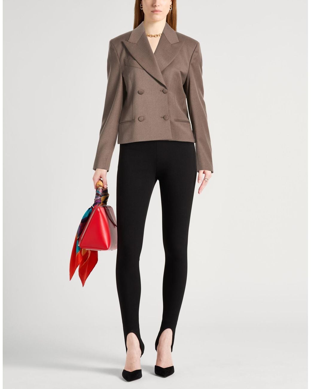 Nineminutes Brown Blazer Polyester, Viscose, Elastane