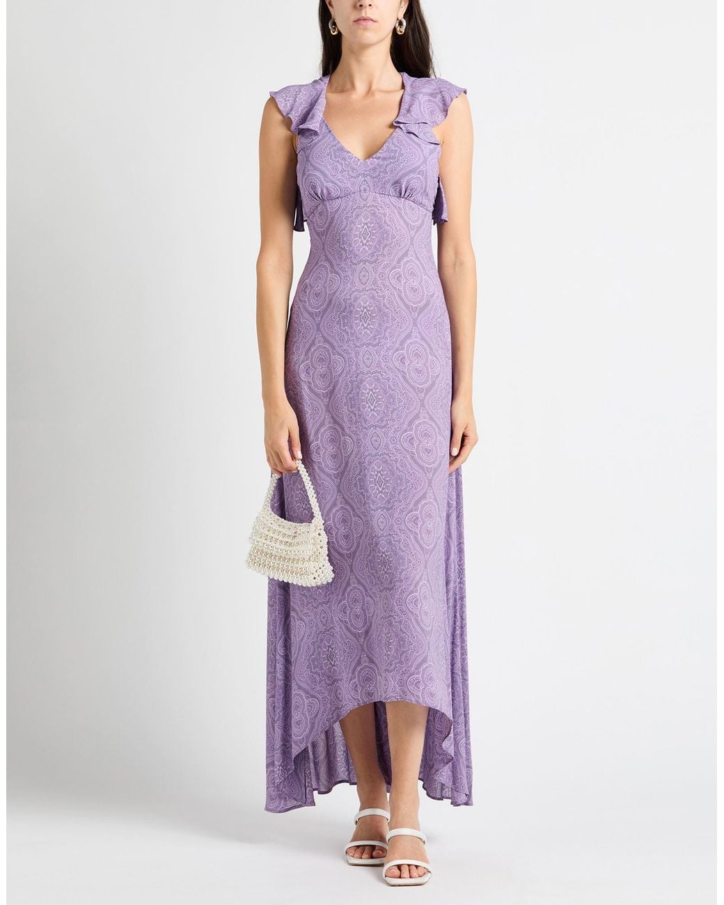 Etro Purple Maxi Dress Viscose, Elastane