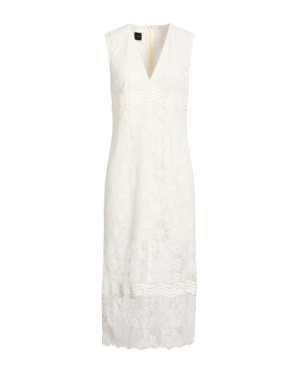 Pinko White Midi Dress Polyester