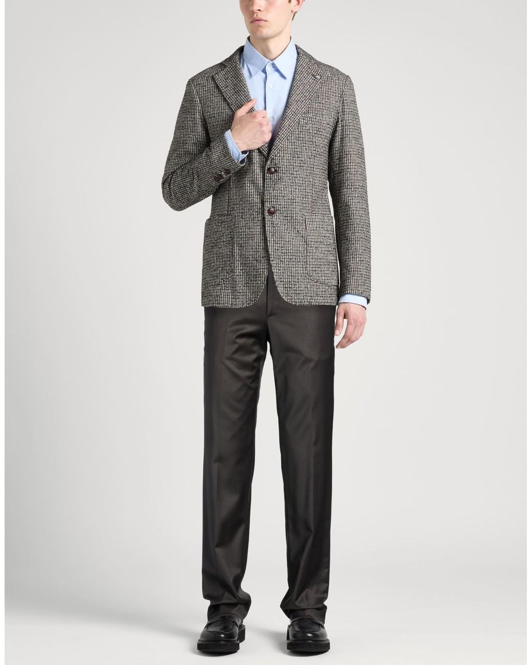 Brian Dales Gray Pants Virgin Wool, Elastane for men