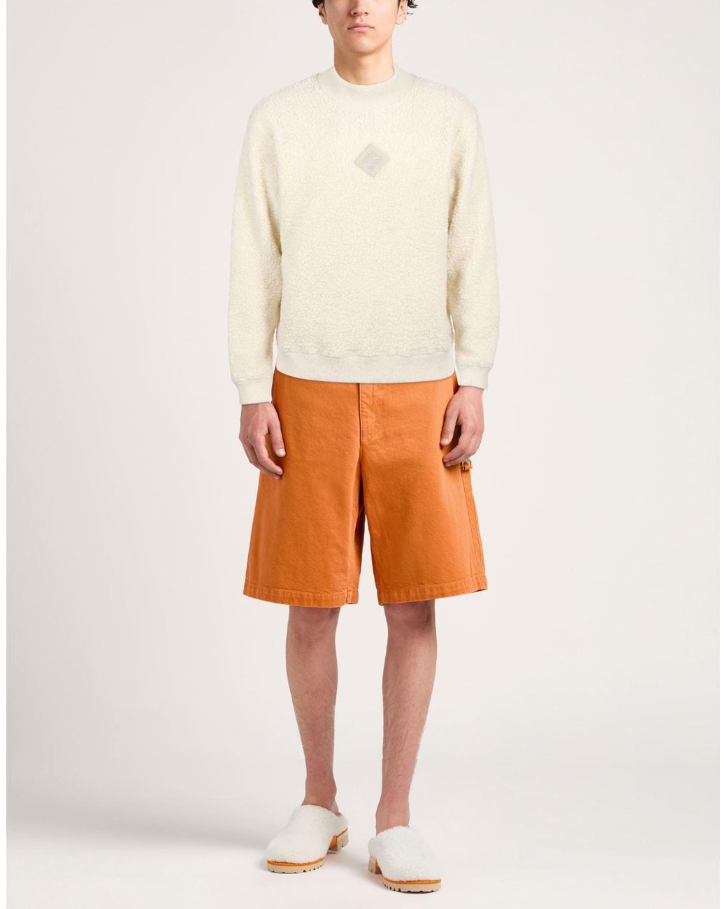Casablanca White Cream Sweatshirt Wool, Viscose, Polyamide, Polyester, Cashmere for men