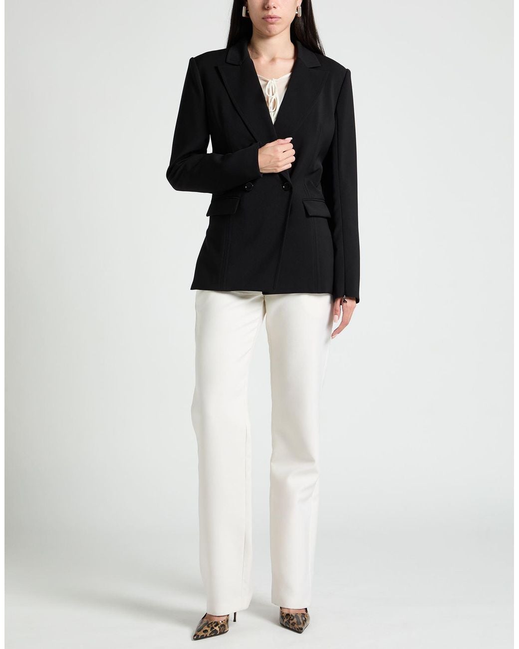 Patrizia Pepe Black Blazer Polyester, Elastane