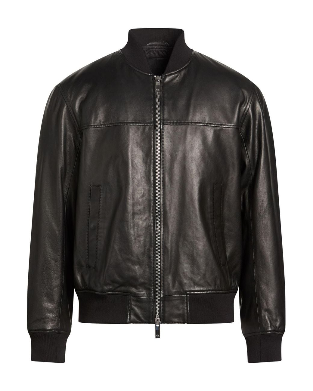 ARMANI EXCHANGE Black Jacket Ovine Leather for men
