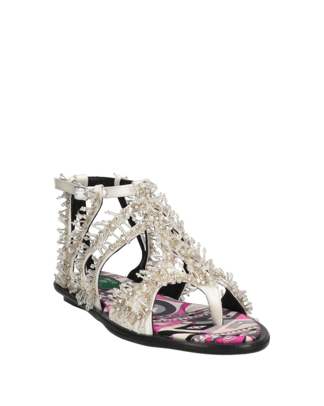 Emilio Pucci White Thong Sandal