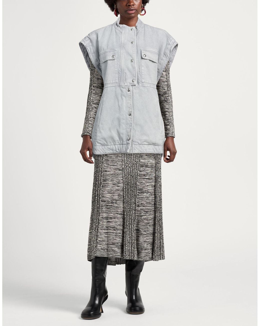 IRO Gray Denim Outerwear Cotton