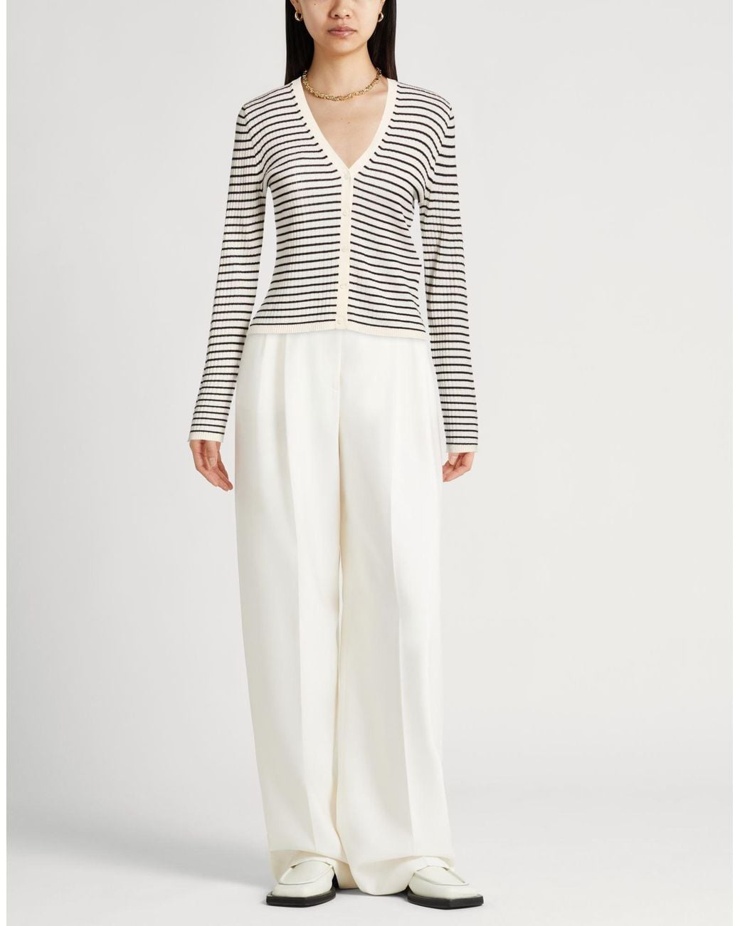 Max Mara White Cardigan Silk, Wool