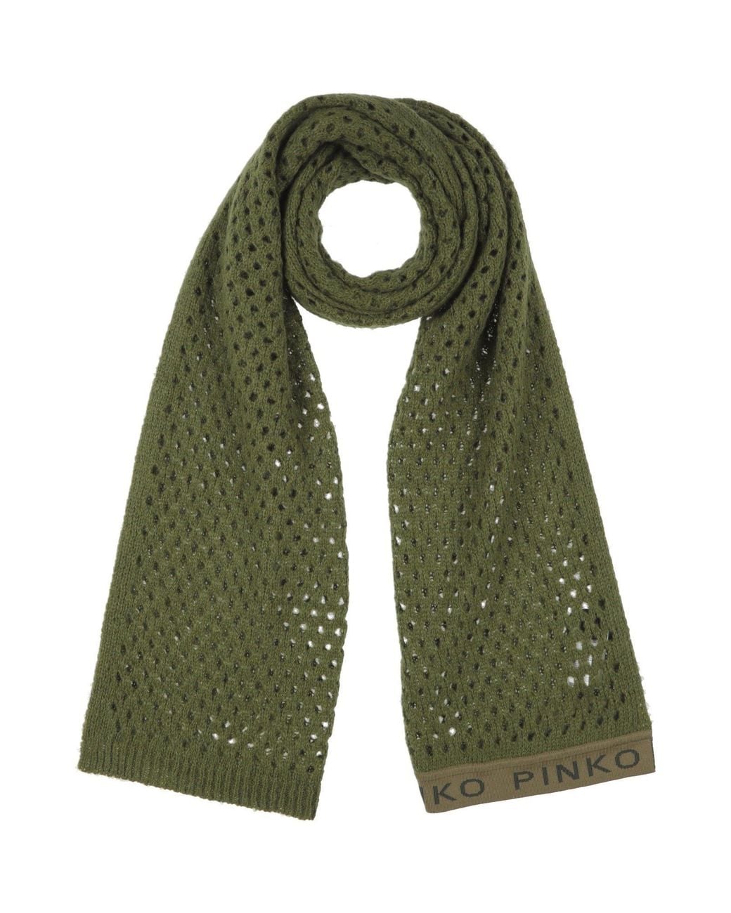 Pinko Green Scarf Acrylic, Polyamide, Alpaca Wool
