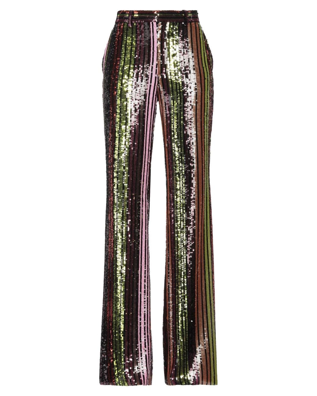 DSquared² Black Sequined Striped Flared Pants