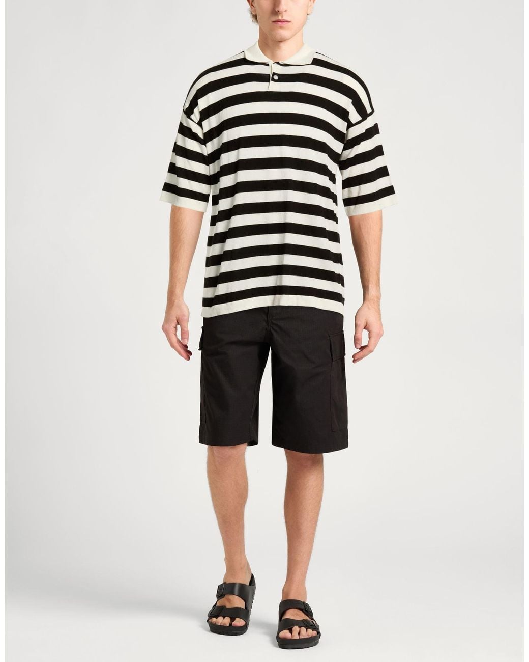 Alpha Studio Black Polo Shirt Cotton for men
